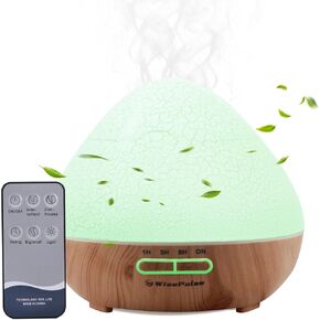 500ml Essential Oil Diffuser, Ultrasonic Diffusers for Essential Oils with Remote Control for Bedroom, Quiet Aroma Diffuser with 7 Color LED & Auto-Off, Mist Humidifier for Home, Office, Yoga in Saudi Arabia