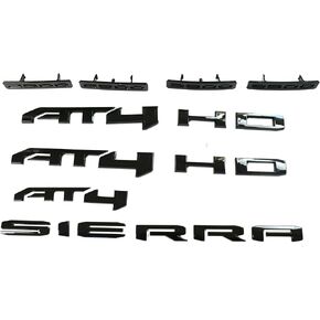 10Pcs New Kit Replacement for 2024-2025 Sierra 2500HD 3500HD AT4 Emblems Car Badge Set 86591513 (Black Red) in Saudi Arabia