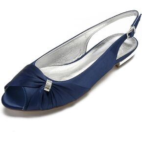 Womens Slip On Wedding Dress Shoes Low Heel Bridal Sandals Satin Evening Party Flat Wedding Shoes Bridal Flats Crystals Evening Party Shoes in Kuwait