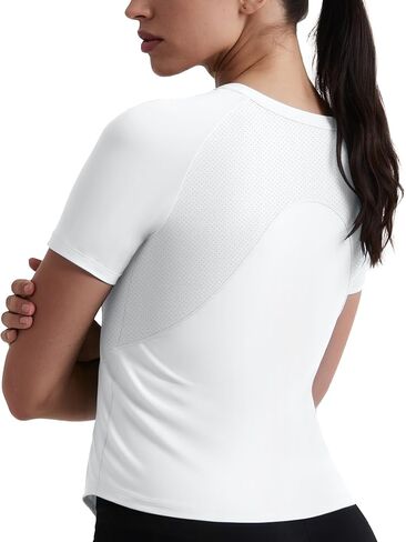 Workout Tops for Women Short Sleeve Yoga Shirts Breathable Mesh Quick Dry Athletic Tees for Gym Running in Saudi Arabia