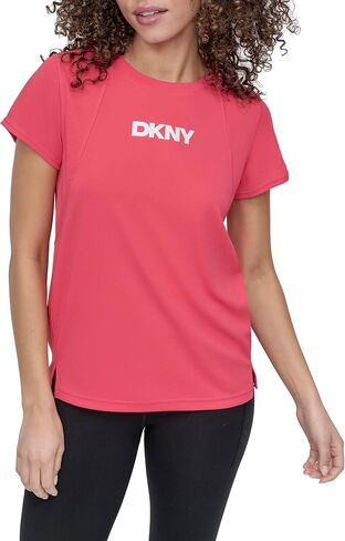 DKNY Women's Short Sleeve Logo Mesh Tech Tee in Saudi Arabia