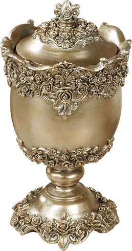 Victoria Rose Satin Gold Covered Jar for Bathroom or Vanity Area in Saudi Arabia