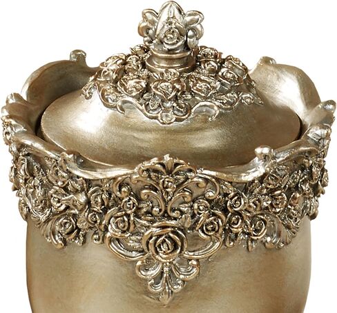 Victoria Rose Satin Gold Covered Jar for Bathroom or Vanity Area in Saudi Arabia