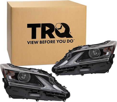 مجموعة المصابيح الأمامية TRQ المكونة من قطعتين من جانب السائق والراكب المتوافقة مع Lexus RX350 RX450h 2016-2019 RX350L 2018-2019 كندا بنيت بدون المصابيح الأمامية التكيفية والطقس البارد Pkg LX2502173 LX2503173 in Kuwait