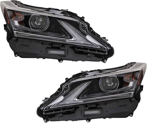 مجموعة المصابيح الأمامية TRQ المكونة من قطعتين من جانب السائق والراكب المتوافقة مع Lexus RX350 RX450h 2016-2019 RX350L 2018-2019 كندا بنيت بدون المصابيح الأمامية التكيفية والطقس البارد Pkg LX2502173 LX2503173 in Kuwait