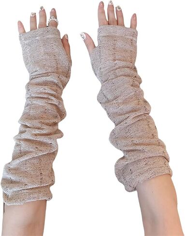 Mrotrida Women's Sequin Fingerless Gloves Shiny Stretchy Arm Warmer Sleeve for Evening Party Performance (Gold) in Kuwait