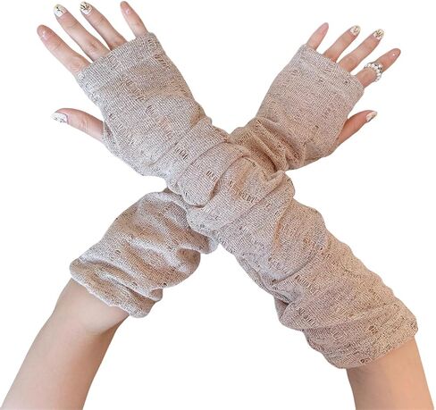 Mrotrida Women's Sequin Fingerless Gloves Shiny Stretchy Arm Warmer Sleeve for Evening Party Performance (Gold) in Kuwait