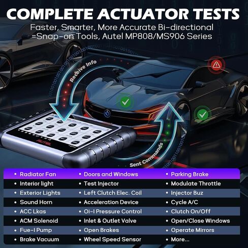 Autel Scanner MaxiCOM MK808Z, 2025 Bidirectional Scan Tool Same As MK808S MK808BT MX808S, 28+ Service, Active Test, All System Diagnose, Injector Coding, FCA Autoauth, Alternative of MK900 MX900 in Saudi Arabia