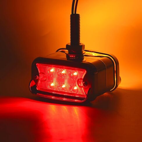 2pcs 17-تقود الوجه المزدوج البطيخ أضواء الإشارة ، amber & red led ، 3.5 "أضواء الحاجز الدائري مع عدسة واضحة وعاكس ، أضواء قاعدة chrome المساعدة in Kuwait