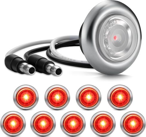 Partsam 10 قطع 3/4 بوصة مصباح LED صغير كهرماني مساعد ضوء جانبي لعلامات التخليص مع قابس رصاصة لشاحنة المقطورة والتخييم RV in Saudi Arabia