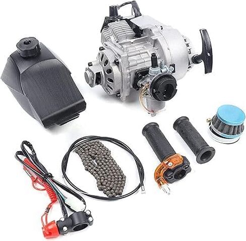 49CC 50CC 2 Stroke Bike Engine Kit, Go Kart Reverse Gearbox Motor Kit, Single Cylinder Air Cooled Pull Rope Start Motor Fits Pocket Dirt ATV or Scooter, Mini Bike Engine Bicycle in Saudi Arabia