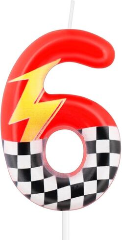 Red Racing 3 Birthday Candles,3rd Birthday Decorations for Boy Girl,Red Number 3 Candle for Cake,Hot Cartoon Anime Cars Cake Toppers for Racing Cars Themed Party Decorations Supplies in Kuwait