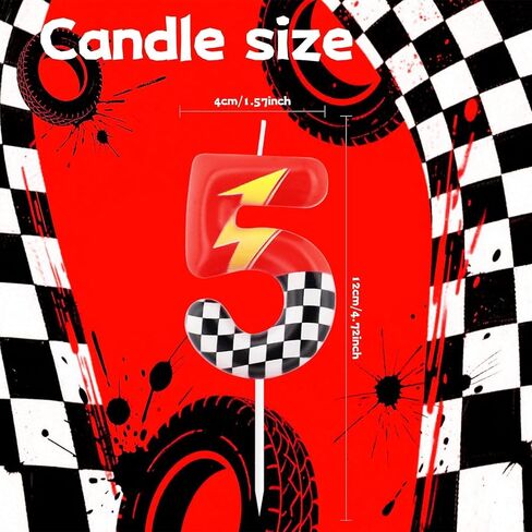 Red Racing 3 Birthday Candles,3rd Birthday Decorations for Boy Girl,Red Number 3 Candle for Cake,Hot Cartoon Anime Cars Cake Toppers for Racing Cars Themed Party Decorations Supplies in Kuwait