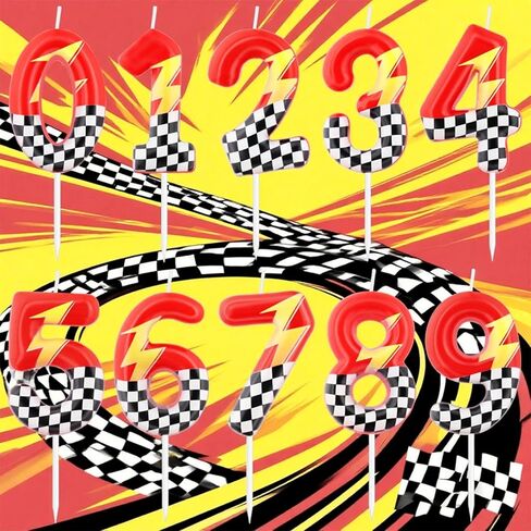 Red Racing 3 Birthday Candles,3rd Birthday Decorations for Boy Girl,Red Number 3 Candle for Cake,Hot Cartoon Anime Cars Cake Toppers for Racing Cars Themed Party Decorations Supplies in Kuwait