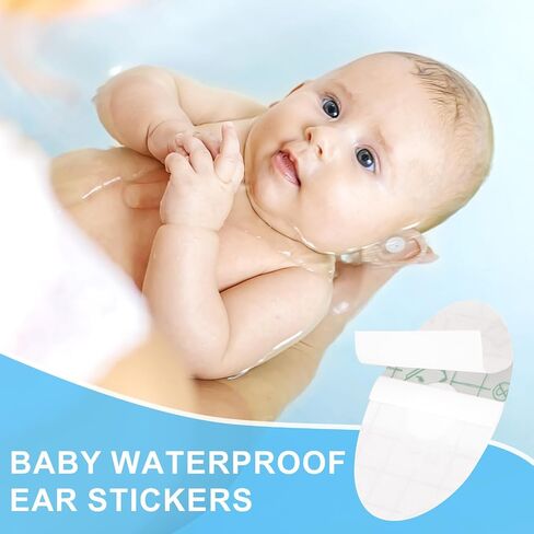 60pcs Waterproof Baby Ear Covers for Swimming & Bath, Newborn Waterproof Ear Stickers with Cotton Inner Layer for Kids Shower Water Activities in Saudi Arabia