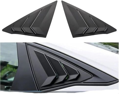 Rear Triangle Window Car Accessories Shutters Windscreen Compatible with 22 Years 11 Generation Civic Air Outlet Trim Car Wind Shield Sunshade(Black no Spray Paint) in Saudi Arabia