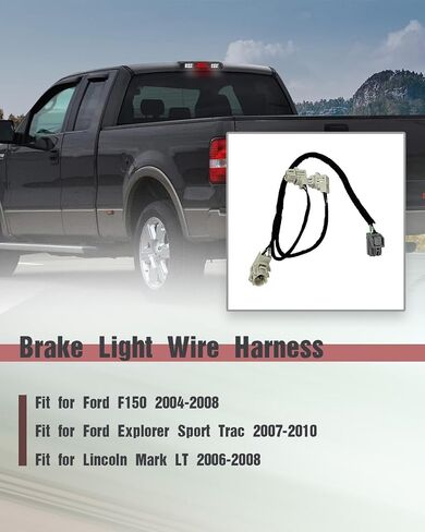 4L3Z-13A625-AA Third Brake Light Wire Harness Fit for Ford F150 F-150 2004-2008 Explorer Sport Trac 2007-2010 Lincoln Mark LT 2006-2008, Replace 4L3Z13A625AA in Saudi Arabia