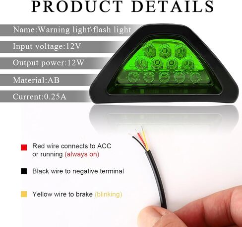Car F1 Style Brake Light, Super Bright DRL Fog Rear Tail Third Brake Light with 12 LED, Waterproof F1 Style Triangle Warning Flash Lamp for Cars Trucks SUVs Safety Stop (Red) in Saudi Arabia