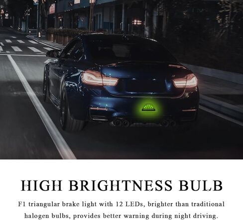 Car F1 Style Brake Light, Super Bright DRL Fog Rear Tail Third Brake Light with 12 LED, Waterproof F1 Style Triangle Warning Flash Lamp for Cars Trucks SUVs Safety Stop (Red) in Saudi Arabia
