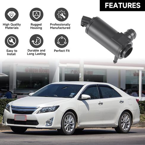 Windshield Washer Motor Pump for Toyota Corolla 2020-2021 / Camry 2018-2020 / Tacoma 2016-2020 for Hyundai Sonata 2015-2021 / Elantra 2019-2020 | High-Pressure Spraying -Replace Part 853300K011 in Saudi Arabia