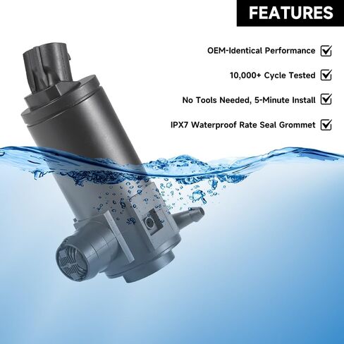 Windshield Washer Motor Pump for Toyota Corolla 2020-2021 / Camry 2018-2020 / Tacoma 2016-2020 for Hyundai Sonata 2015-2021 / Elantra 2019-2020 | High-Pressure Spraying -Replace Part 853300K011 in Saudi Arabia