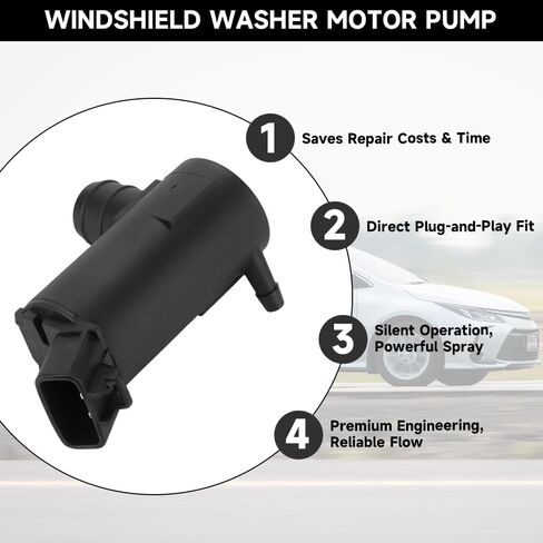 Windshield Washer Motor Pump for Toyota Camry 1997-2006 / 4Runner 1992-2002 / Corolla 2003-2008 | High-Pressure Spraying | Windshield Washer Pump | Replace Part 85330-12340 in Saudi Arabia