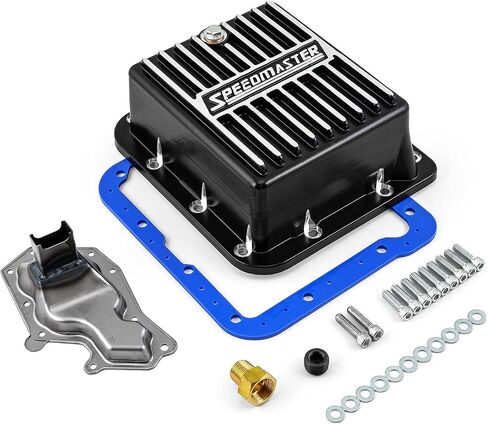 Speedmaster PCE221.1022 متوافق مع وعاء زيت ناقل الحركة عالي الحجم Ford C4 من الألومنيوم المصبوب باللون الأسود [2qt] in Kuwait