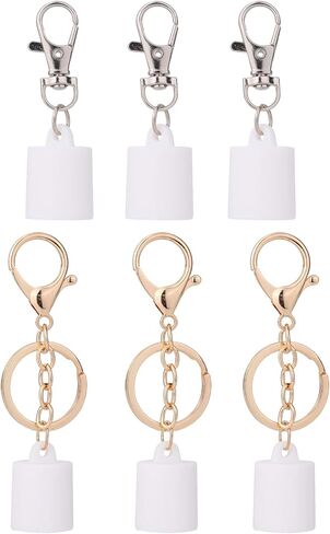 6pcs LipGloss Keychain for Summer Fridays, Portable Lip Balm Holder Key Chain Ring Lipgloss Cap & Holder Set with Keyring Accessories for Summer Fridays 0.5 oz Lip Gloss in Kuwait