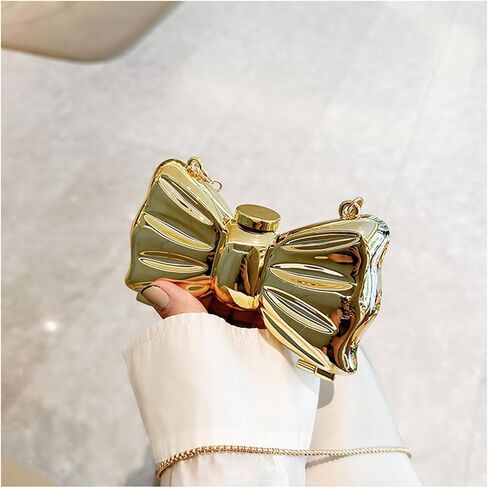 Bow Purse for Women Mini Bow Flower Clutch Purse Crossbody Cute Clutch Y2k Bow Metallic Small Party Mirror Handbag in Saudi Arabia