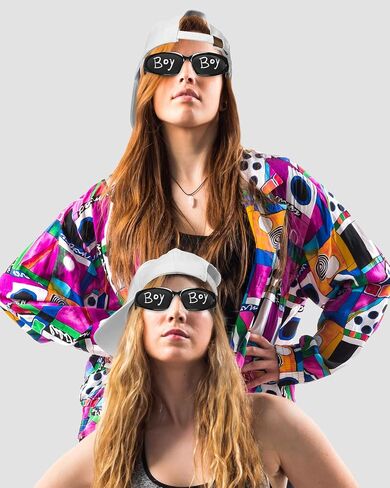 6 Pcs Halloween Hip Hop Costumes Kit 80s 90s Rapper Accessories Hat Wrap Around Sunglasses Pens for Costume Party in Saudi Arabia