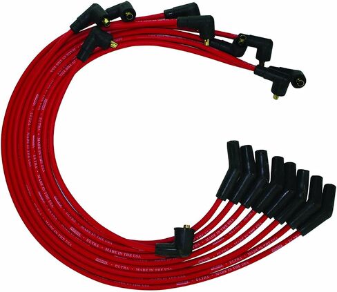 Moroso 52075 Ultra Series Red Spark Plug Wires, Ford 351C/390/429/460, 135 Degree Plug Ends, Non HEI Distributor in Saudi Arabia
