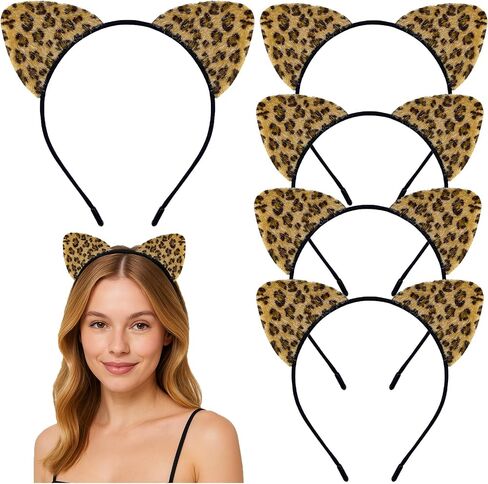 5 Pack Cat Ears Headband Cute Short Plush Hairband Headwear Halloween Party Cosplay Costume Hair Accessories in Saudi Arabia