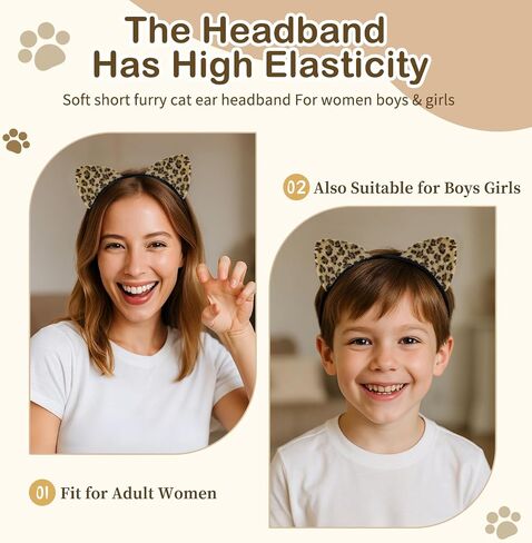 5 Pack Cat Ears Headband Cute Short Plush Hairband Headwear Halloween Party Cosplay Costume Hair Accessories in Saudi Arabia