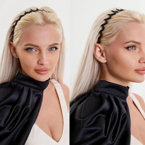 6 PCS Zig Zag Headbands Plastic Wavy Hair Head Band Comb with Teeth Hoop Accessories for Women Men Girls, Matte Morandi in Saudi Arabia