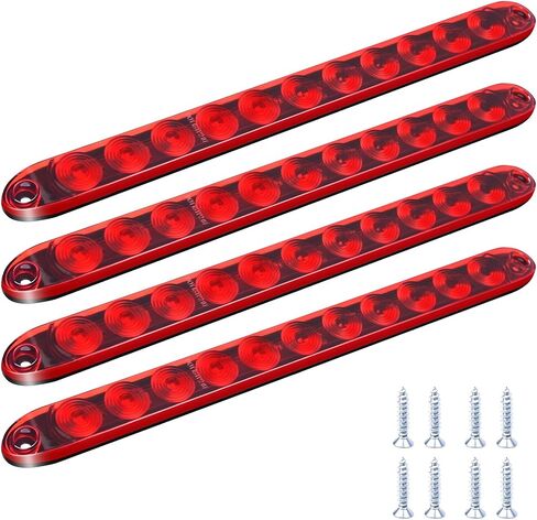 MICTUNING 2PCS 16 بوصة 11 LED شريط ضوء مقطورة أحمر - مقاوم للماء مختوم بارك بدوره إشارة ضوء الذيل الفرامل إيقاف شريط شاحنة مقطورة علامة معرف بار in Saudi Arabia