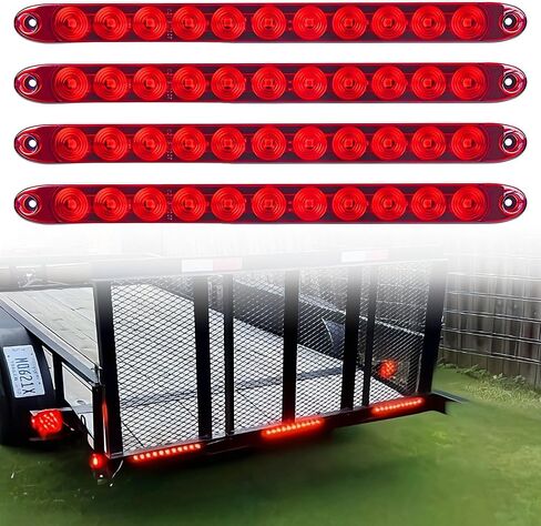 MICTUNING 2PCS 16 بوصة 11 LED شريط ضوء مقطورة أحمر - مقاوم للماء مختوم بارك بدوره إشارة ضوء الذيل الفرامل إيقاف شريط شاحنة مقطورة علامة معرف بار in Saudi Arabia