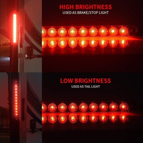 MICTUNING 2PCS 16 بوصة 11 LED شريط ضوء مقطورة أحمر - مقاوم للماء مختوم بارك بدوره إشارة ضوء الذيل الفرامل إيقاف شريط شاحنة مقطورة علامة معرف بار in Saudi Arabia