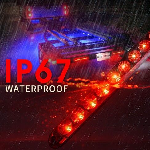 MICTUNING 2PCS 16 بوصة 11 LED شريط ضوء مقطورة أحمر - مقاوم للماء مختوم بارك بدوره إشارة ضوء الذيل الفرامل إيقاف شريط شاحنة مقطورة علامة معرف بار in Saudi Arabia