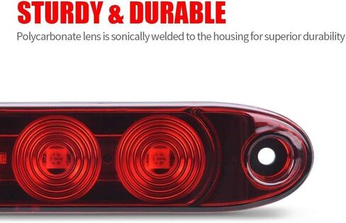 MICTUNING 2PCS 16 بوصة 11 LED شريط ضوء مقطورة أحمر - مقاوم للماء مختوم بارك بدوره إشارة ضوء الذيل الفرامل إيقاف شريط شاحنة مقطورة علامة معرف بار in Saudi Arabia