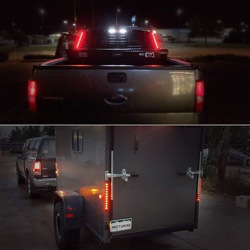 MICTUNING 2PCS 16 بوصة 11 LED شريط ضوء مقطورة أحمر - مقاوم للماء مختوم بارك بدوره إشارة ضوء الذيل الفرامل إيقاف شريط شاحنة مقطورة علامة معرف بار in Saudi Arabia