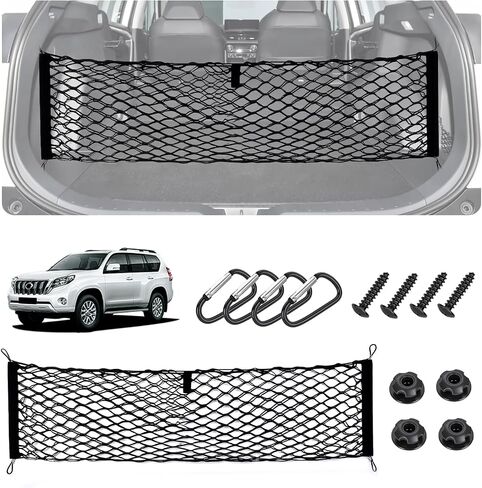 شبكة شحن على شكل ظرف لملحقات Toyota RAV4 2013-2018، شبكة شحن شبكية لصندوق السيارة الخلفي SUV، شبكة بنجي مطورة 5 مم وطبقة مزدوجة من النايلون لتخزين الباب الخلفي ومنظم حامل البقالة والأدوات in Kuwait