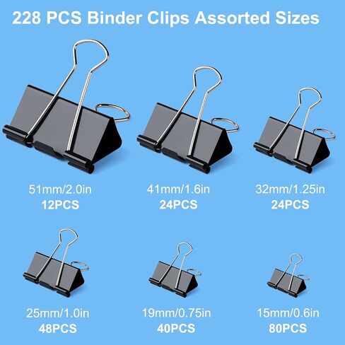 48 Pack Extra Large Binder Clips 2 Inch,Big Paper Clamps for Office and Home Supplies, Black in Saudi Arabia