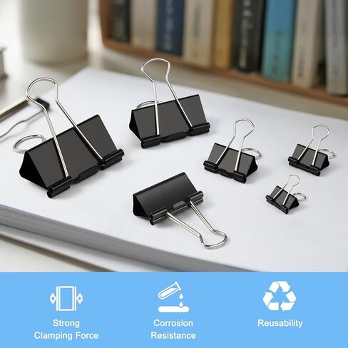 48 Pack Extra Large Binder Clips 2 Inch,Big Paper Clamps for Office and Home Supplies, Black in Saudi Arabia