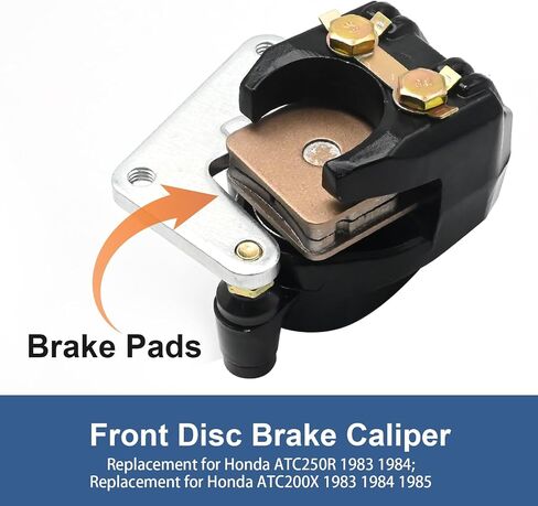 45200-965-006 Front Disc Brake Caliper, Replacement for Honda ATC250R 1983 1984, Replacement for Honda ATC200X 1983 1984 1985 (Black) in Saudi Arabia