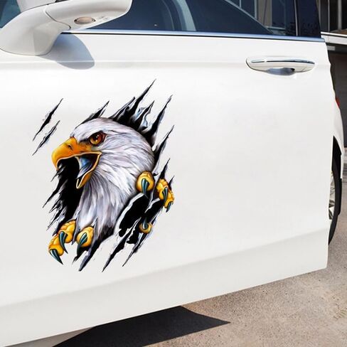 Generic 2 Pack 3D American Bald Eagle Car ملصق مائي، ملصق شاحنة النسر الوطني، ملصق ممتص للصدمات مقاوم للماء لسيارة شاحنة مقطورة SUV Van في الهواء الطلق نافذة جدار الكمبيوتر المحمول 9.5 * 7.08 بوصة in Saudi Arabia