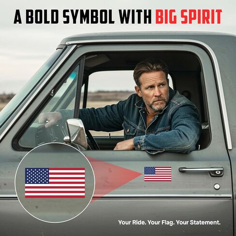| (8 Pcs) American Flag Stickers And Decals, Two Sizes – Strong Adhesive, Durable, Weatherproof Usa Flag Sticker. Perfect American Flag Sticker For Car, Laptops. Tumblers And Others in Saudi Arabia