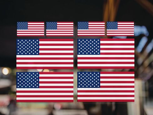 | (8 Pcs) American Flag Stickers And Decals, Two Sizes – Strong Adhesive, Durable, Weatherproof Usa Flag Sticker. Perfect American Flag Sticker For Car, Laptops. Tumblers And Others in Saudi Arabia