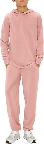 Haloumoning Boys Sweatsuit Kids Fashion Hoodies Sweatshirts and Jogger Set 2 Piece Fall Outfits 5-14 Years in Saudi Arabia