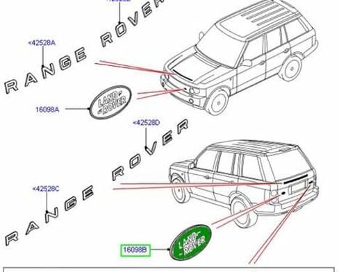 Genuine LAND ROVER REAR EMBLEM DECAL BADGE RANGE ROVER 03-09 RANGE ROVER SPORT 05-09 DEFENDER DAH100680 in Saudi Arabia