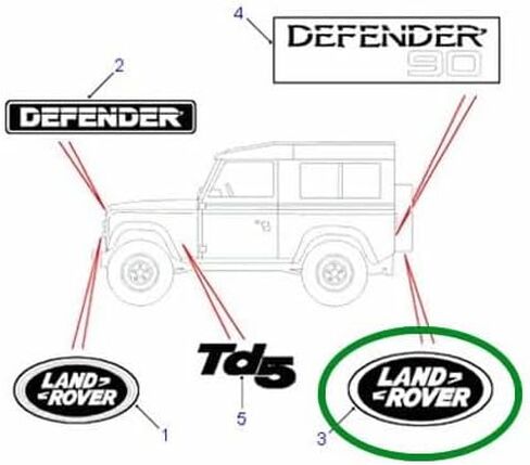 Genuine LAND ROVER REAR EMBLEM DECAL BADGE RANGE ROVER 03-09 RANGE ROVER SPORT 05-09 DEFENDER DAH100680 in Saudi Arabia